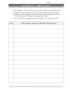 Name Letter Description Form
