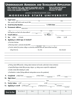 Undergraduate Admission and Scholarship Application