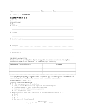 Modern Chemistry Homework Assignments