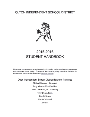 Olton ISD Student Handbook 2015-2016