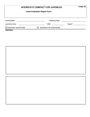 Interstate Compact for Juveniles Home Evaluation Report Form