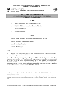 Small-Scale CDM Programme Activity Design Document Form