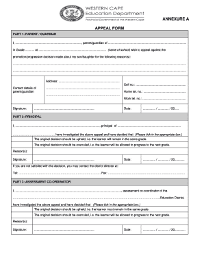 School Promotion Appeal Form