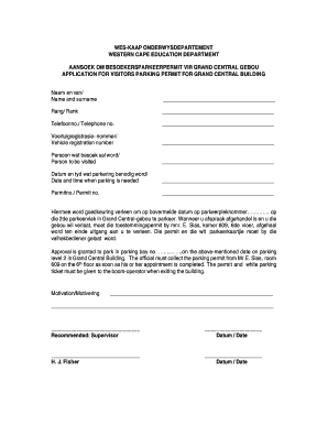 Visitor Parking Permit Application