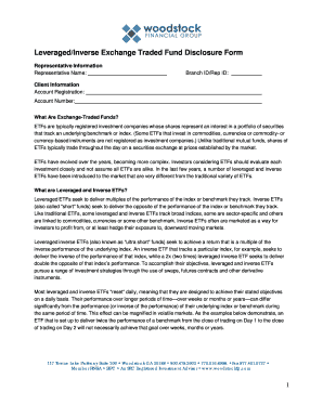 Leveraged/Inverse ETF Disclosure Form