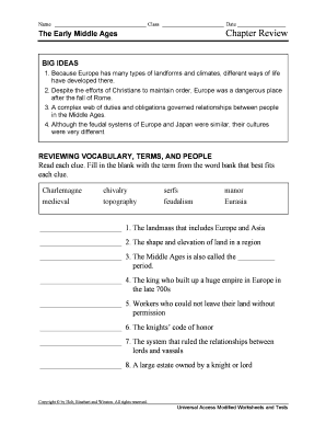 Early Middle Ages Chapter Review