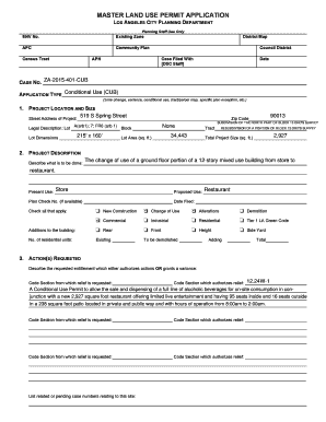 Los Angeles Master Land Use Permit Application