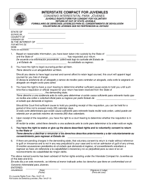 Interstate Compact for Juveniles Consent Form