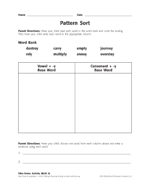 Pattern Sort Worksheet