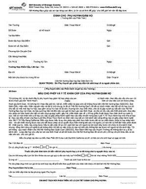 Girl Scouts Permission and Medical Release Form