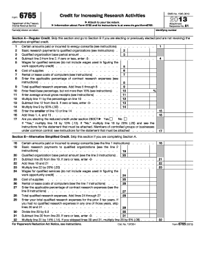 Form 6765 Credit for Increasing Research Activities