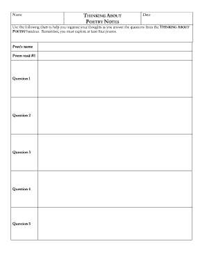 Poetry Analysis Worksheet