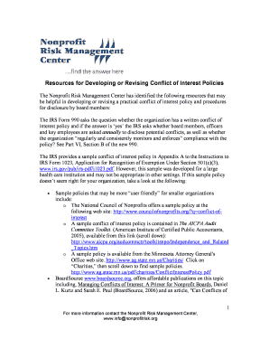 Nonprofit Conflict of Interest Policy Template