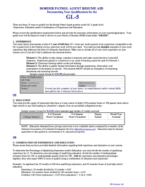 Border Patrol Agent Resume Aid
