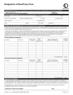 Designation of Beneficiary Form