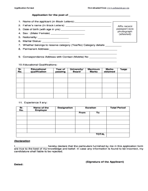 Application for Employment
