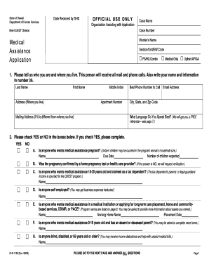 Hawaii Medical Assistance Application Form