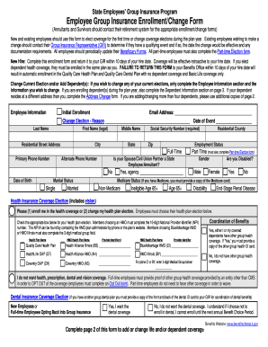 State Employees' Group Insurance Enrollment Form