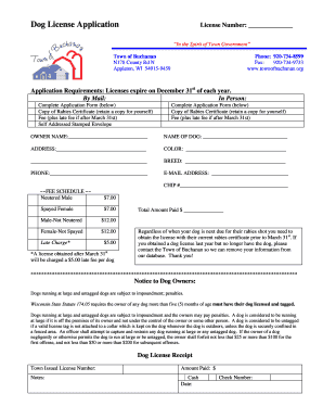 Dog License Application