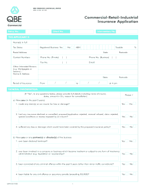 Commercial Insurance Application Form
