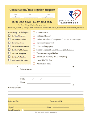 Medical Consultation Request Form