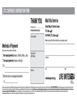 Corporate Contribution Form