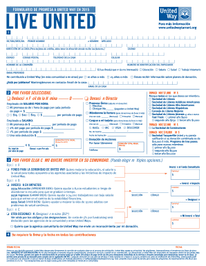 FORMULARIO DE PROMESA A UNITED WAY EN 2015