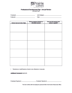 Professional Development Plan Annual Review