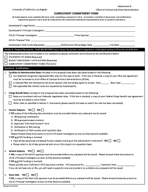 Subrecipient Commitment Form