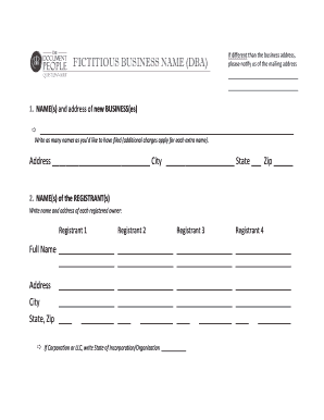 Business Name Registration Form