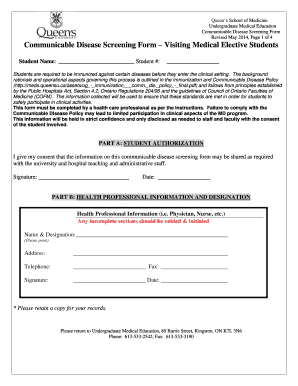 Communicable Disease Screening Form