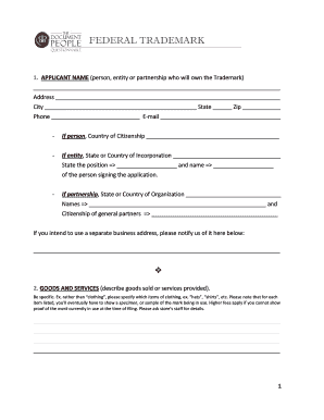 Trademark Application Form