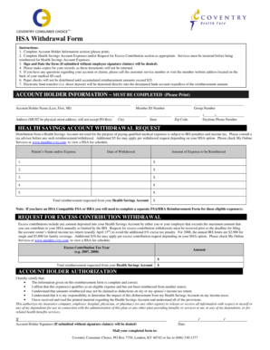 HSA Withdrawal Form