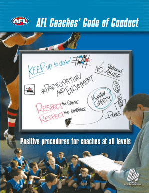 AFL Coaches' Code of Conduct Agreement