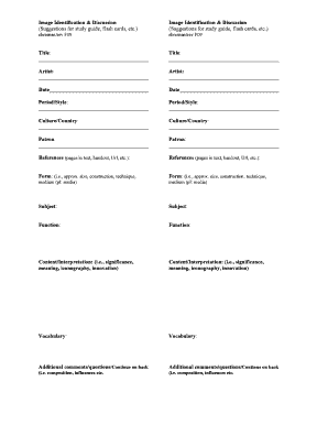 Art History Study Guide Template