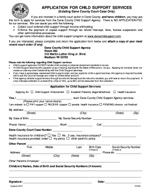 Dane County Child Support Application