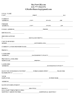 Rental Application Form