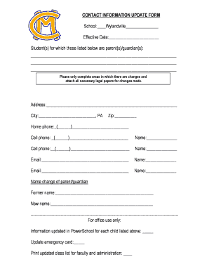 Contact Information Update Form