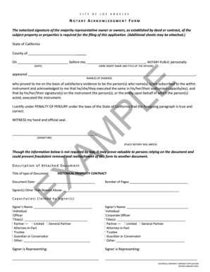 California Notary Acknowledgment Form