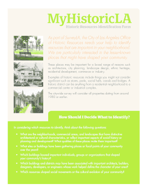 Historic Resources Identification Form