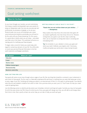 Financial Empowerment Goal Setting Worksheet