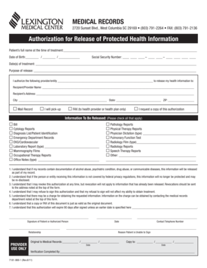 Authorization for Release of Protected Health Information