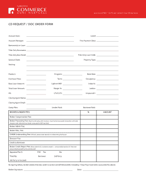 CD Request Doc Order Form