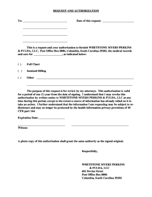 Medical Records Request and Authorization Form