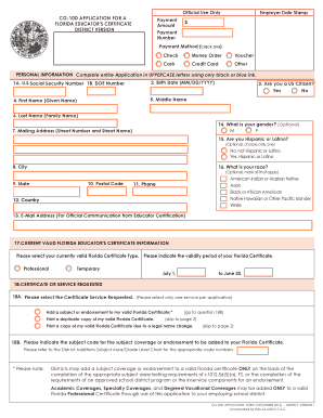 Florida Educator Certification Application