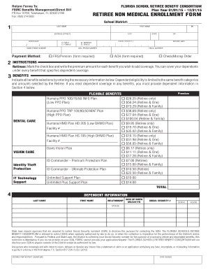 Florida School Retiree Non-Medical Enrollment Form