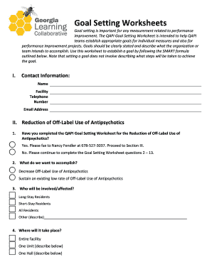 QAPI Goal Setting Worksheet