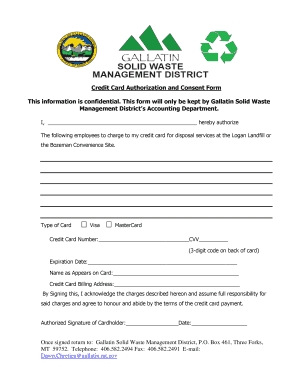 Credit Card Authorization and Consent Form