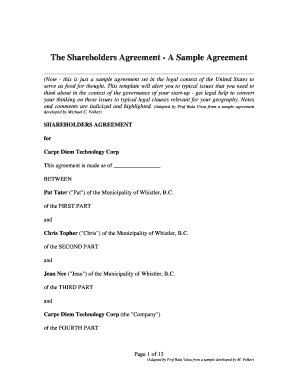 Session 4 - The Shareholders Agreement-Sampledoc - faculty insead