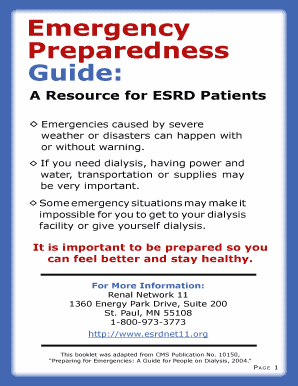 Emergency Preparedness Guide for ESRD Patients